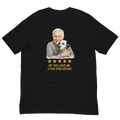 White Hair Man with Dalmatian graphic tee.