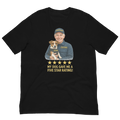 White Hair Man with Patron graphic tee.