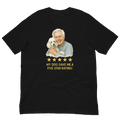 White Hair Man with White Poodle graphic tee.
