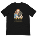 Red Hair Woman with Black Labrador graphic tee.