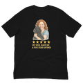 Red Hair Woman with Black Poodle graphic tee.
