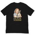Red Hair Woman with Boston Terrier graphic tee.