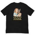 Red Hair Woman with Doberman Pinscher graphic tee.