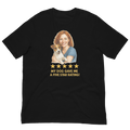 Red Hair Woman with Jack Russell Terrier graphic tee.