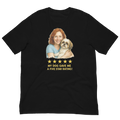 Red Hair Woman with Shih Tzu graphic tee.