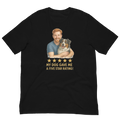 Red Hair Man with Australian Shepherd graphic tee.