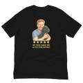 Red Hair Man with Black Poodle graphic tee.