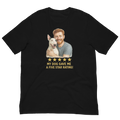 Red Hair Man with Bull Terrier graphic tee.