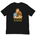 Red Hair Man with Cocker Spaniel graphic tee.