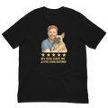Red Hair Man with French Bulldog graphic tee.