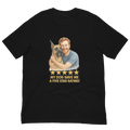 Red Hair Man with Great Dane graphic tee.