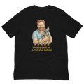 Red Hair Man with Schnauzer graphic tee.