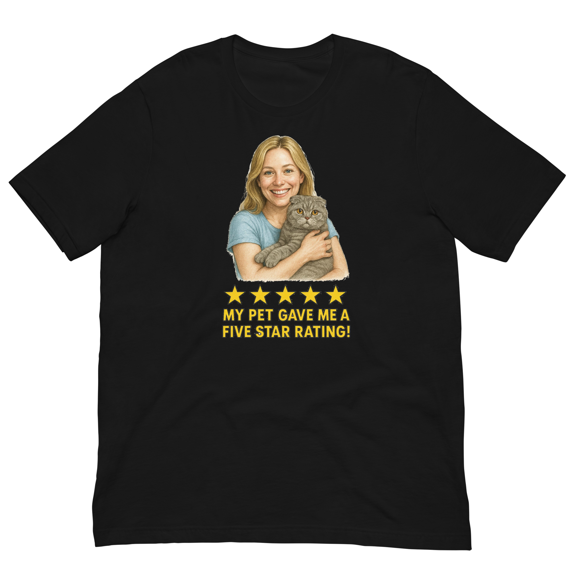 Blonde Woman with Scottish Fold Cat