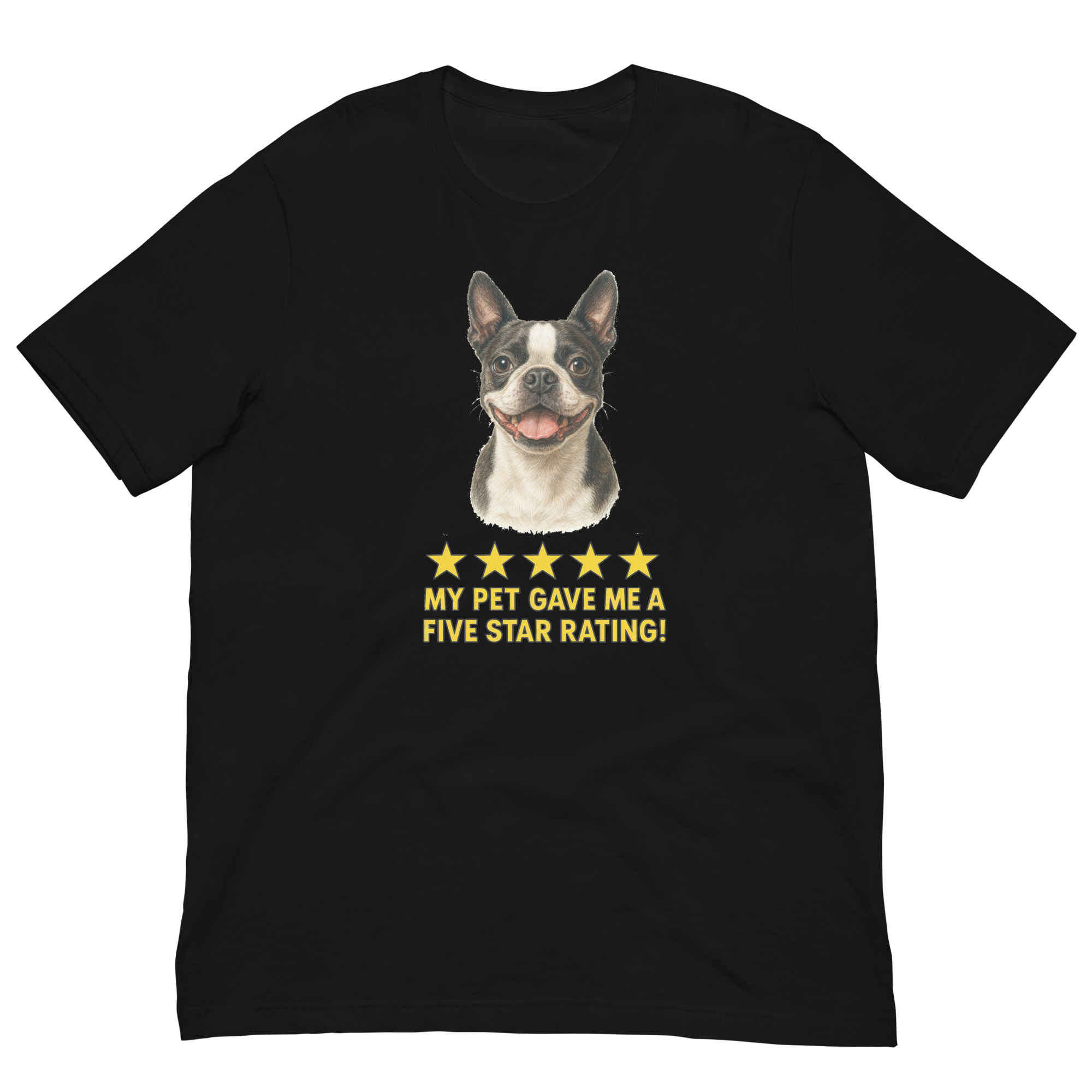 Boston Terrier Rating Unisex t-shirt