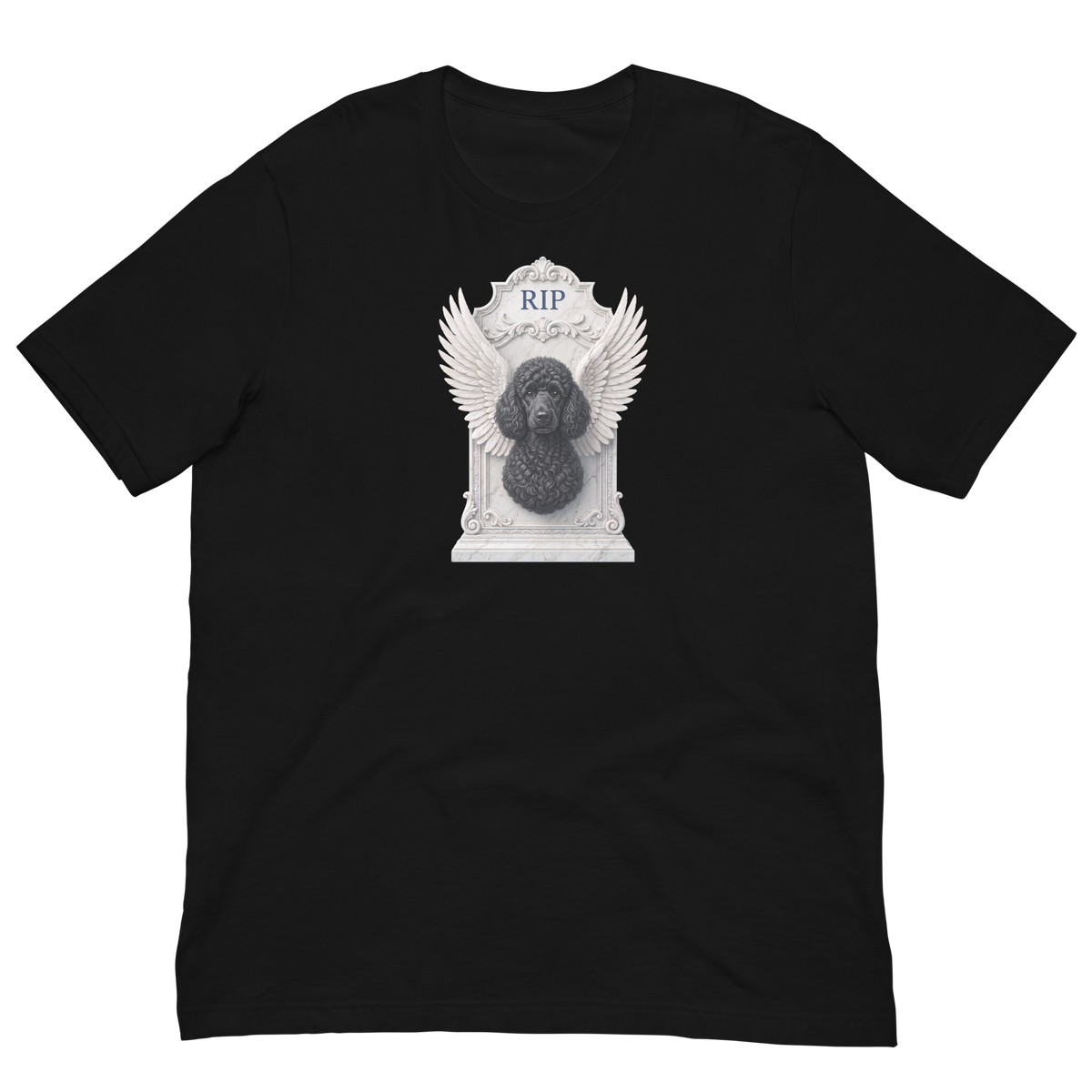 Black Poodle RIP Unisex t-shirt