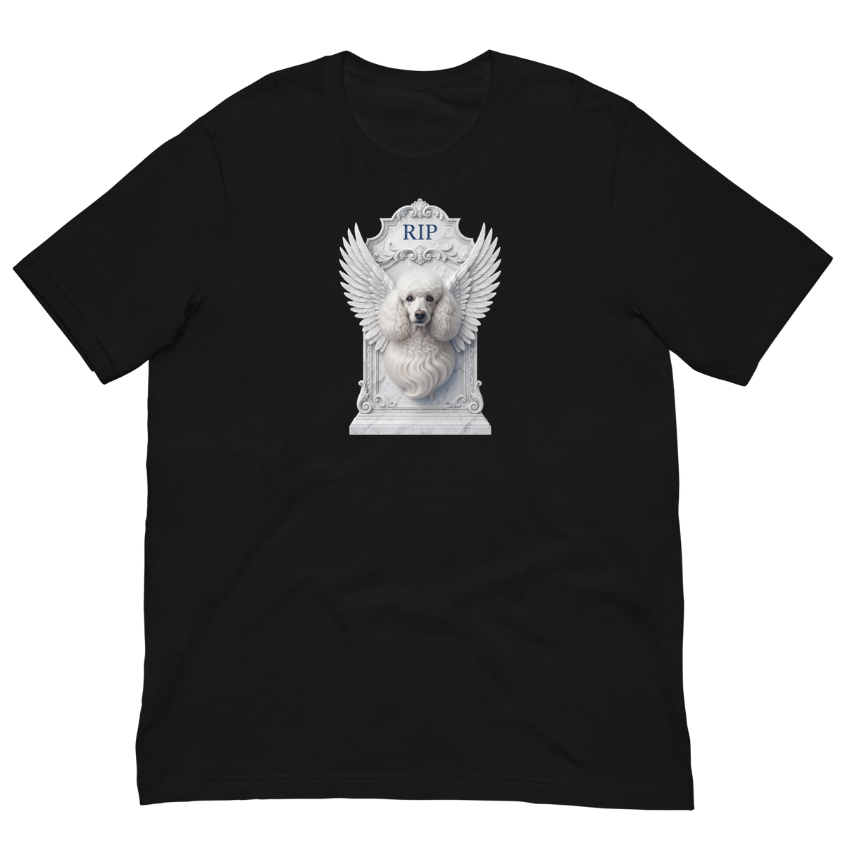 White Poodle RIP Unisex t-shirt