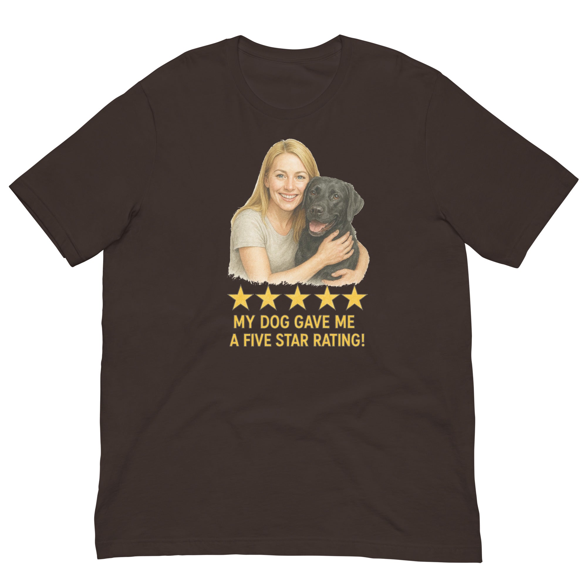 Blonde Woman with Black Labrador graphic tee - brown
