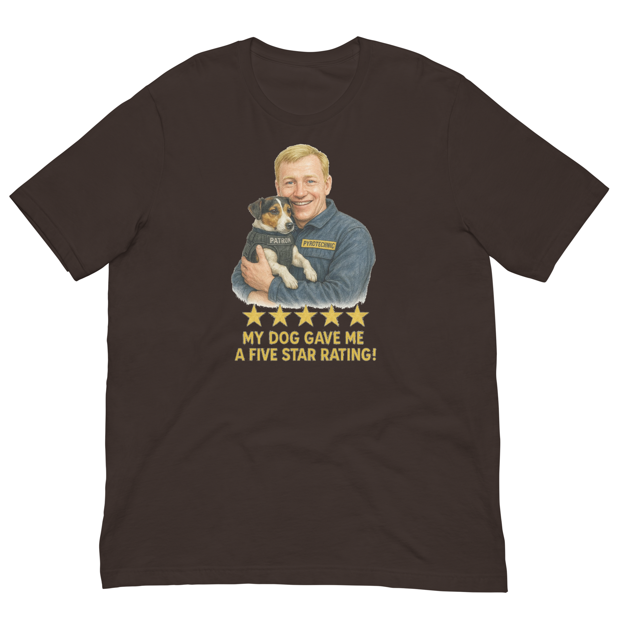 Blonde Man with Patron graphic tee.