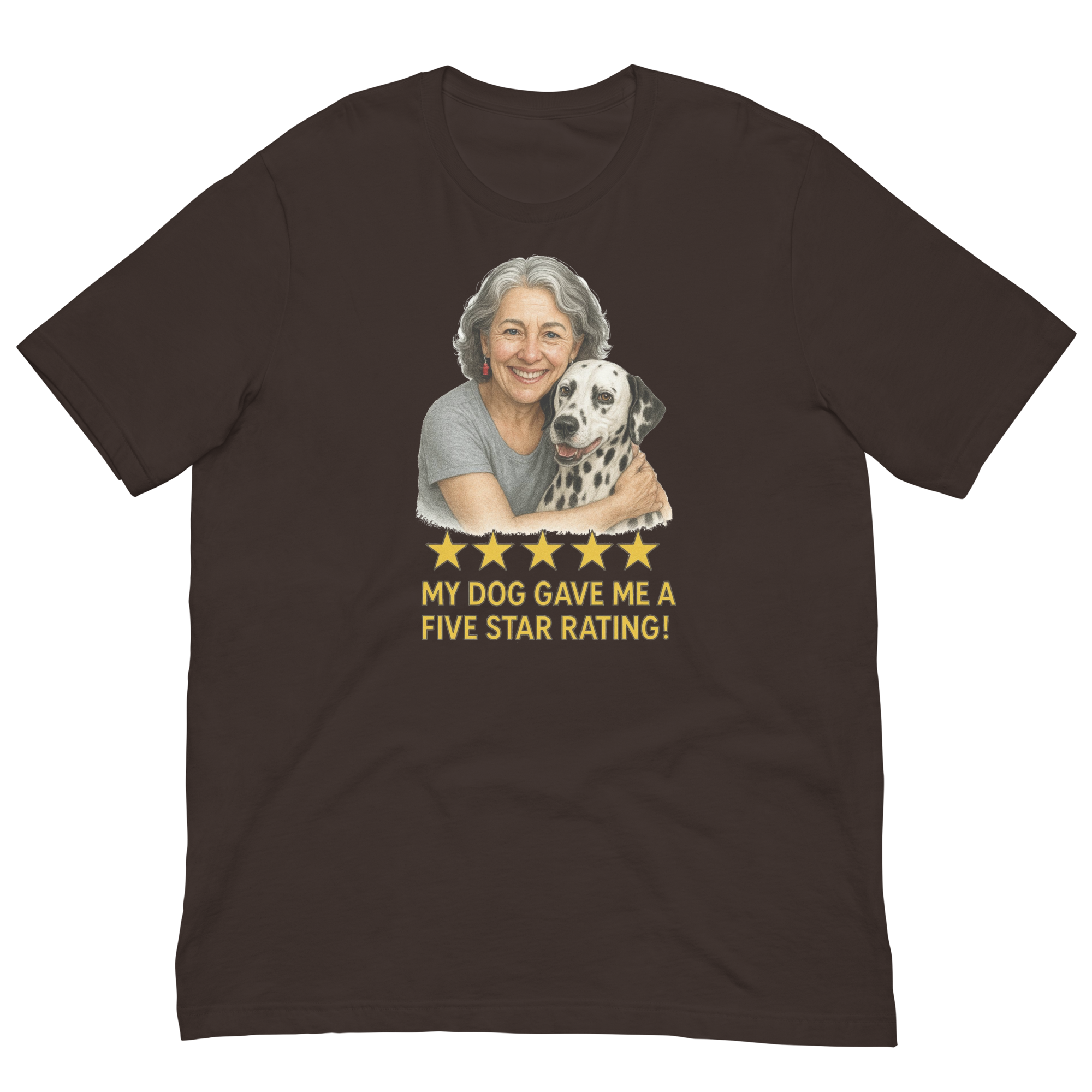 Salt & Pepper Woman with Dalmatian graphic tee - brown