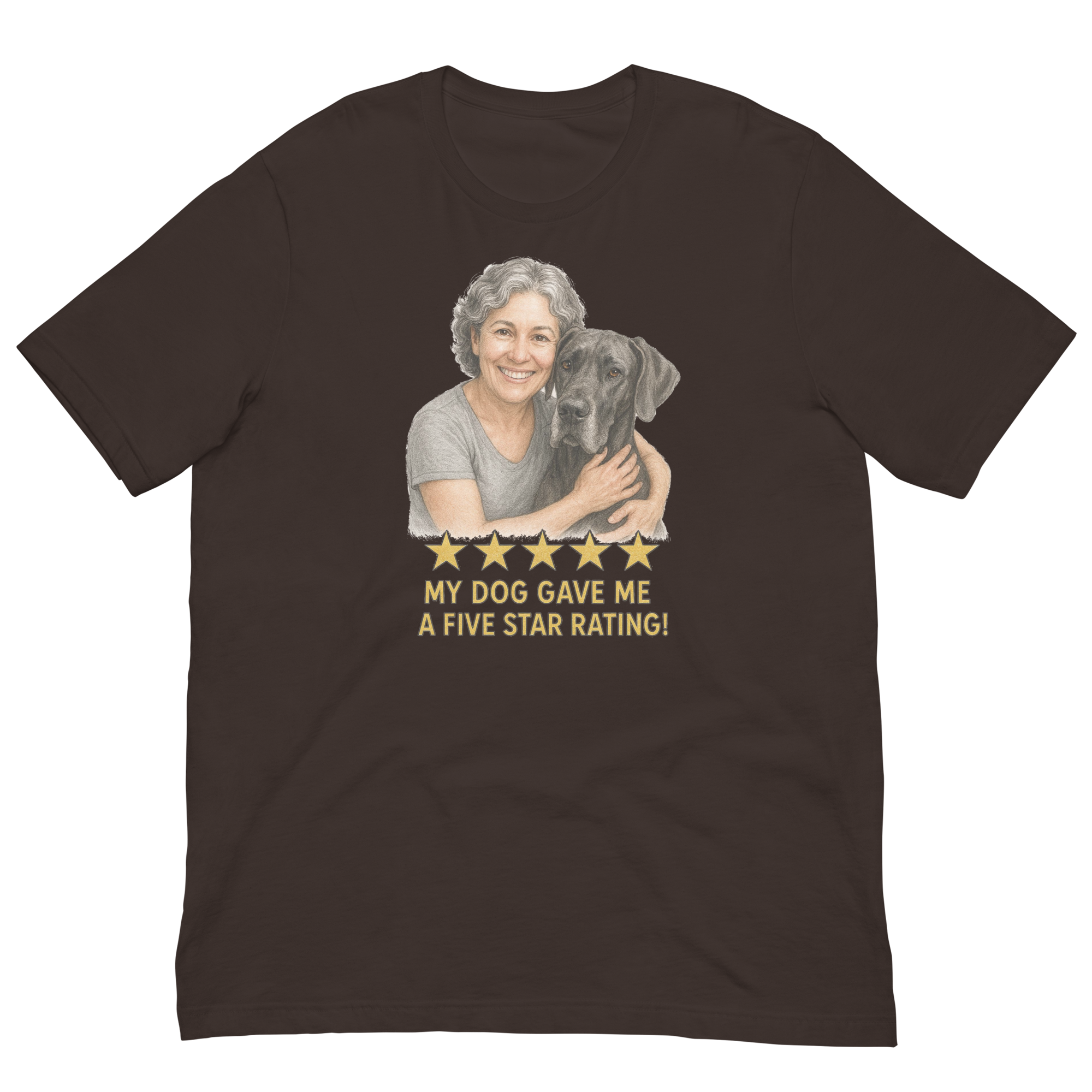 Salt & Pepper Woman with Great Dane graphic tee - brown