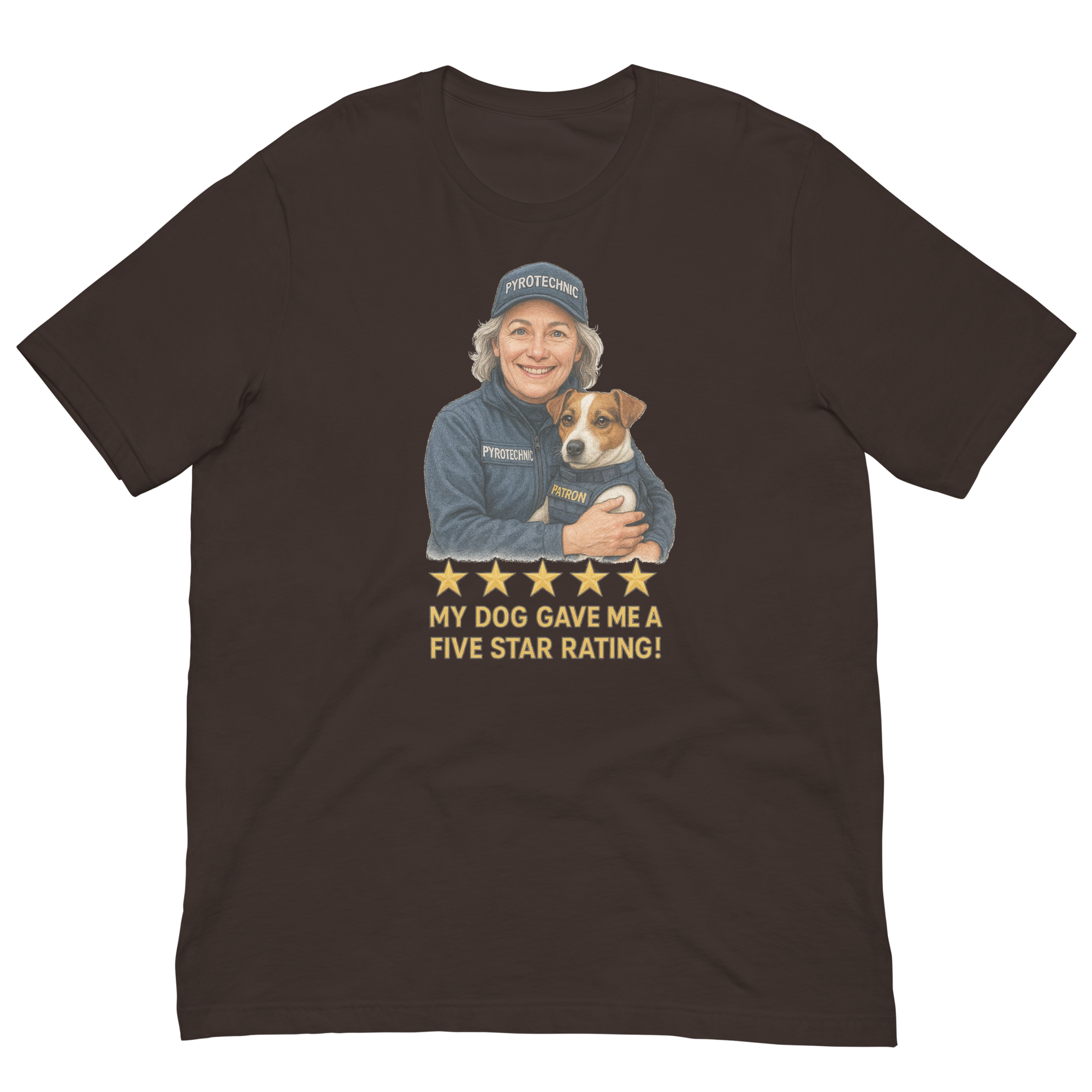 Salt & Pepper Woman with Patron graphic tee - brown