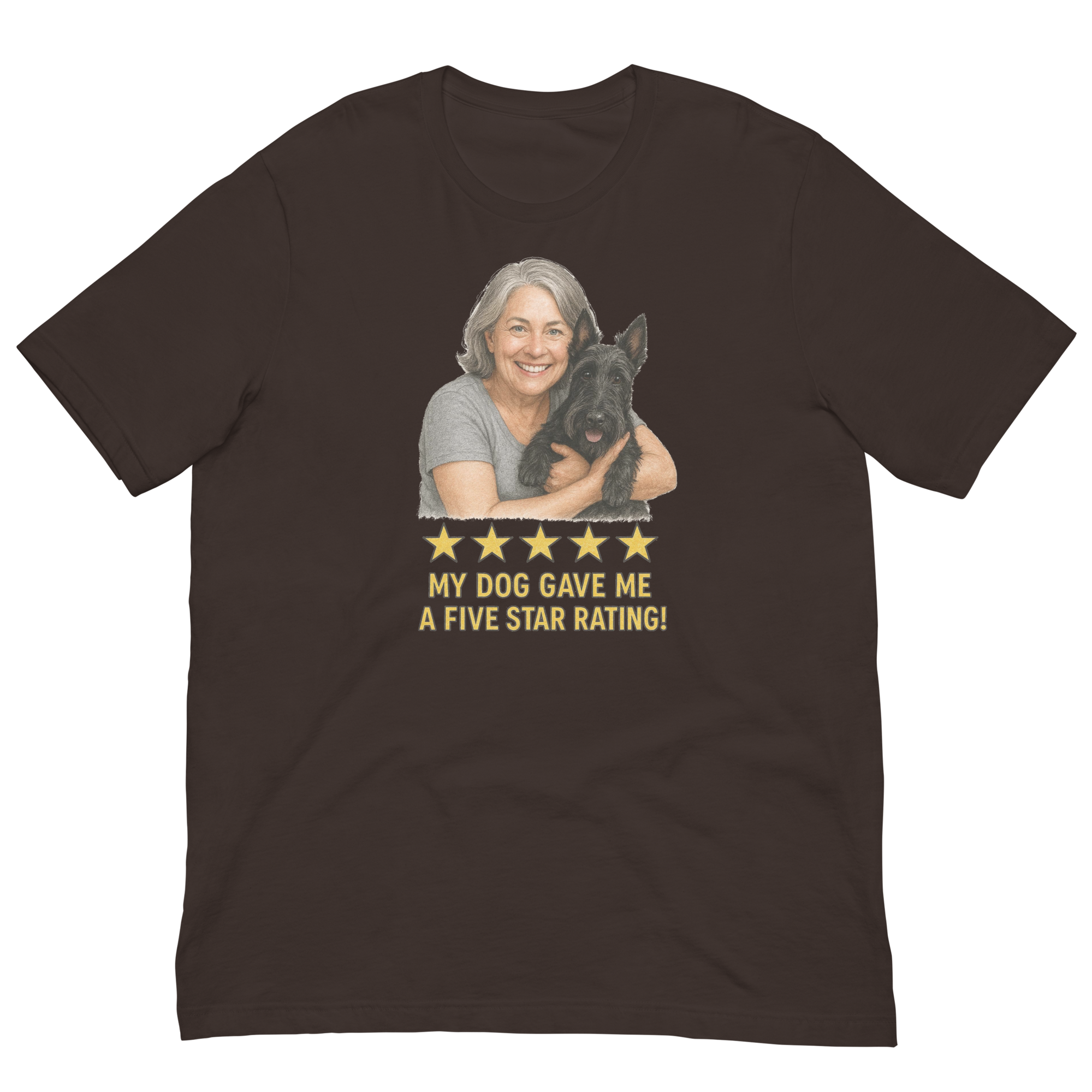 Salt & Pepper Woman with Scottie graphic tee - brown