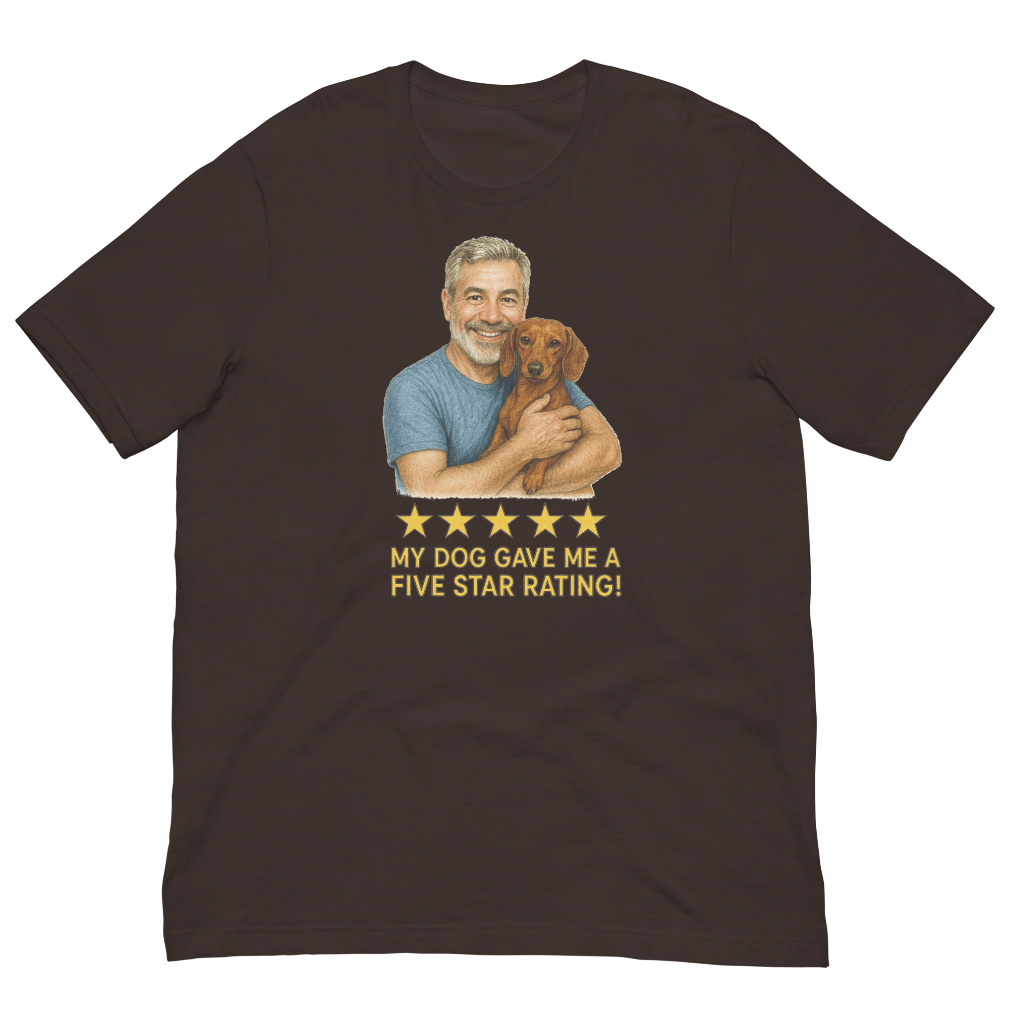 Salt & Pepper Man with Dachshund graphic tee.