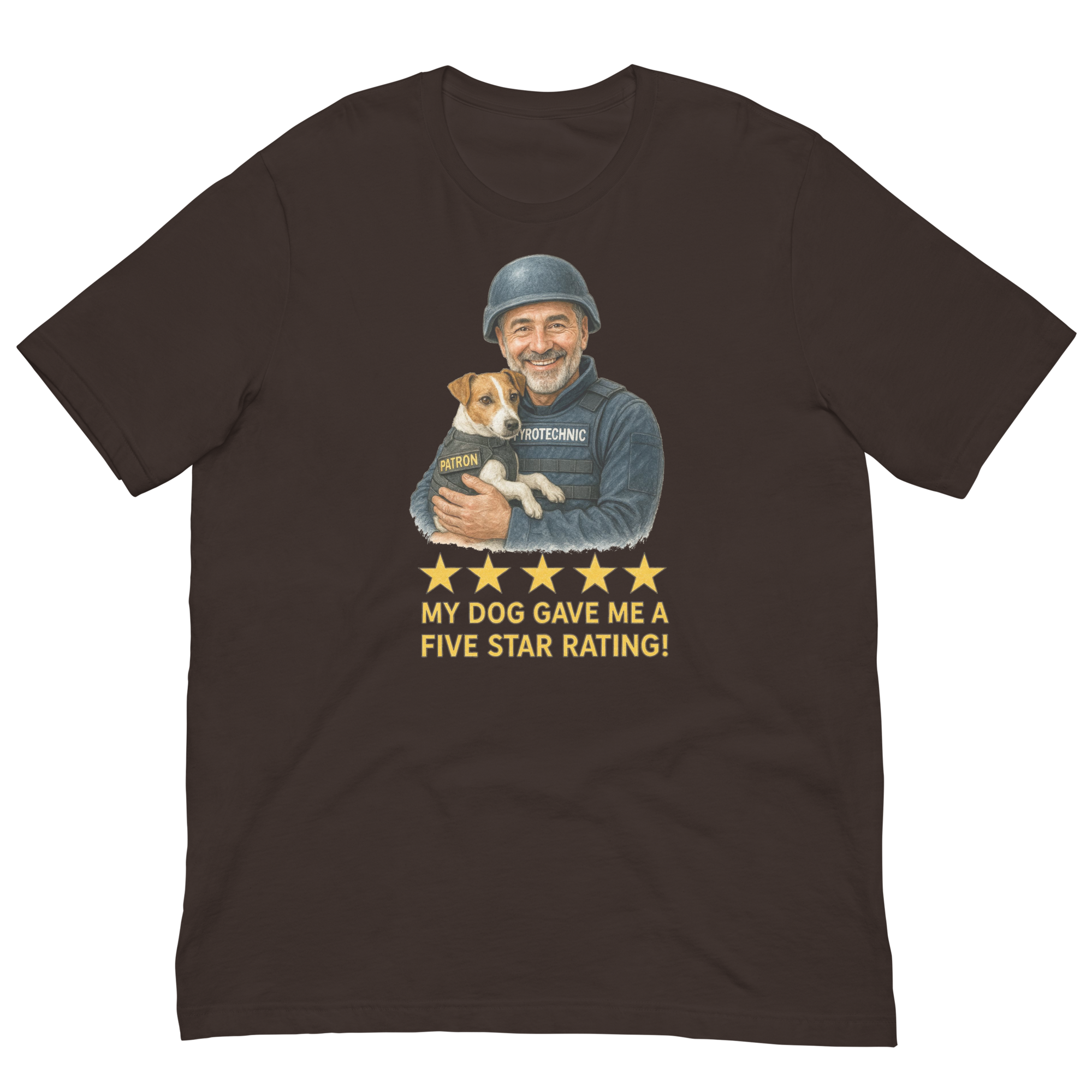 Salt & Pepper Man with Patron graphic tee.