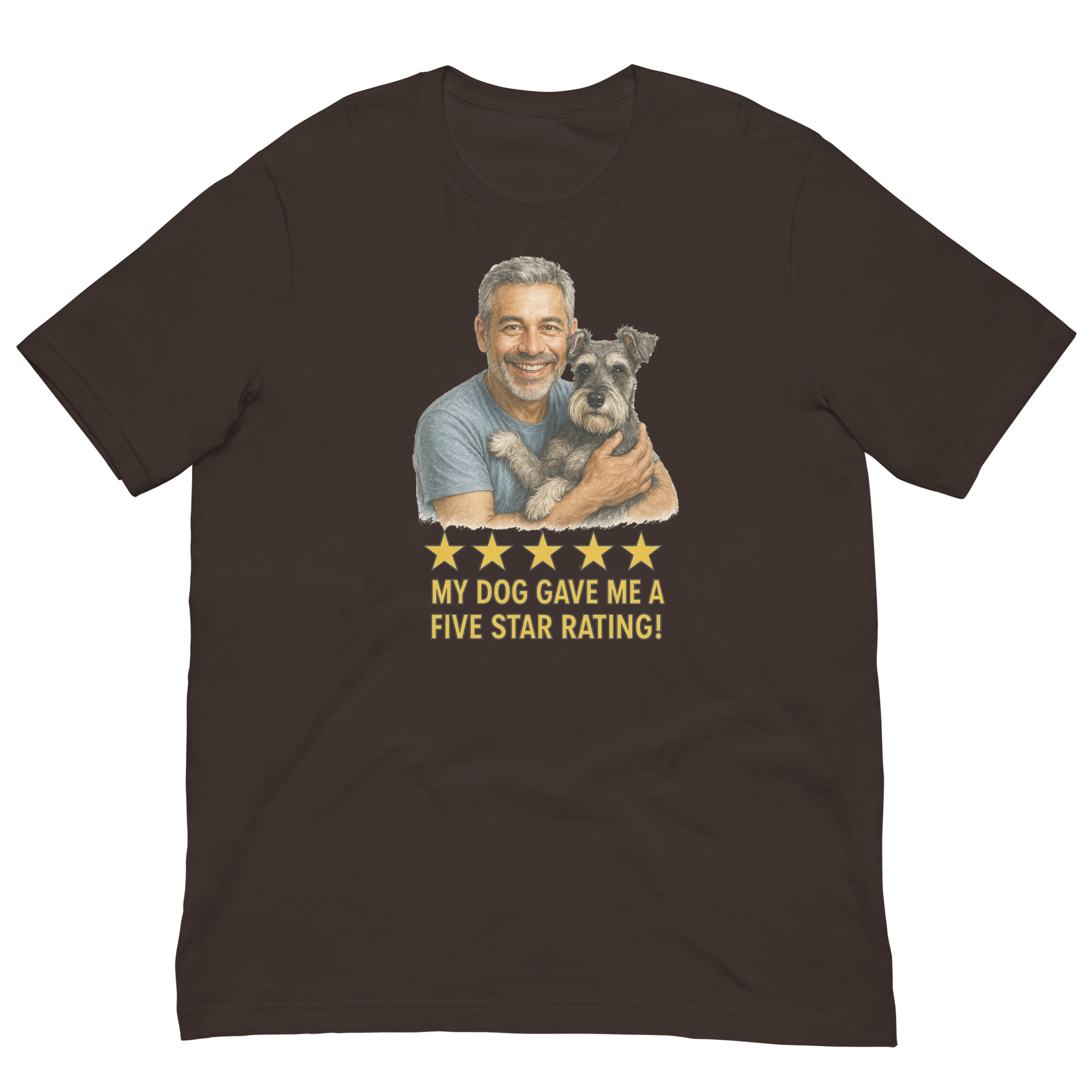 Salt & Pepper Man with Schnauzer graphic tee.