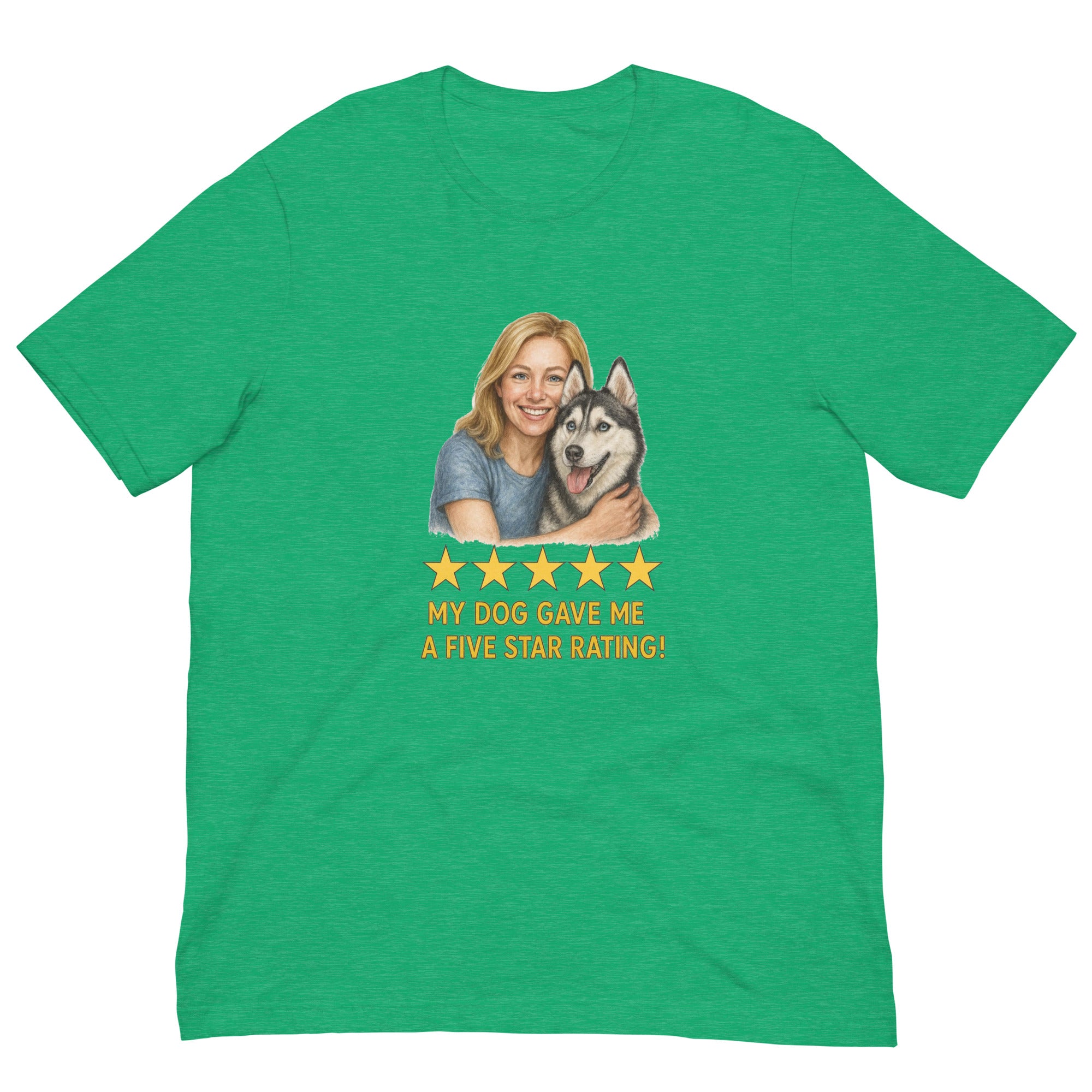 Blonde Woman with Alaskan Husky graphic tee - heather kelly