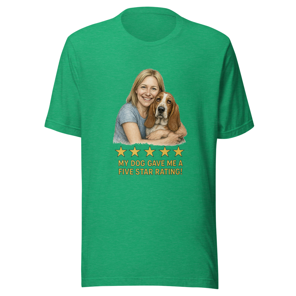 Blonde Woman with Basset Hound graphic tee - heather kelly
