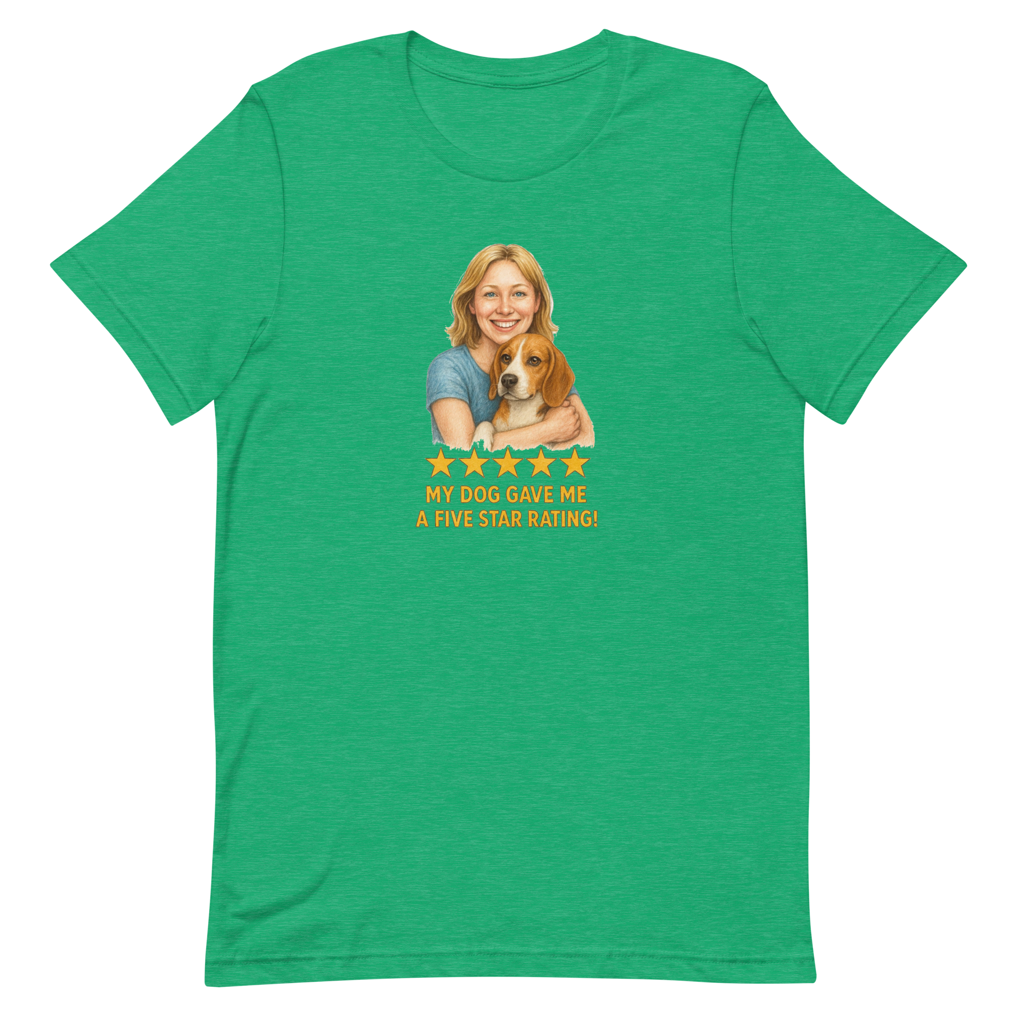 Blonde Woman with Beagle graphic tee - heather kelly