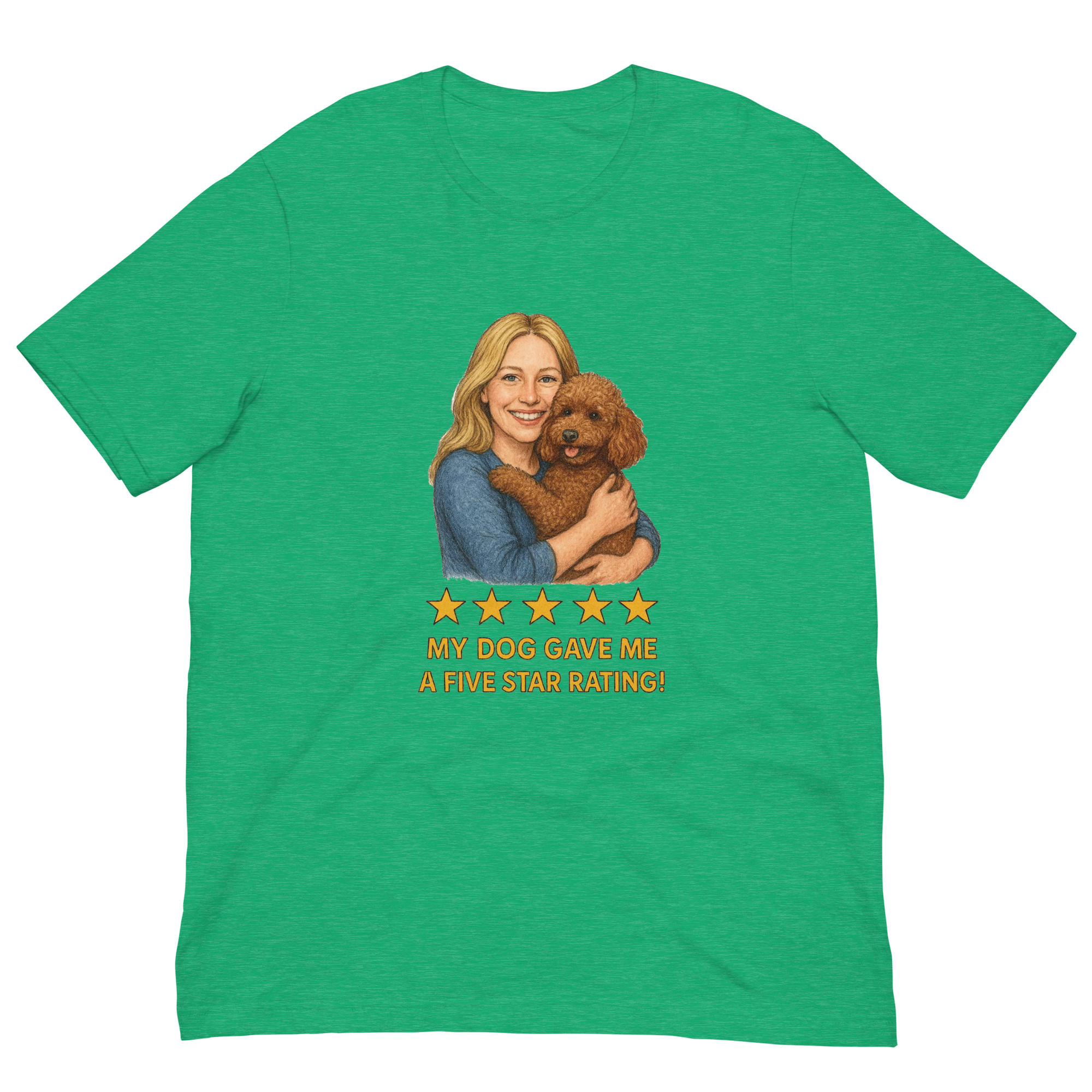Blonde Woman with Brown Poodle graphic tee - heather kelly