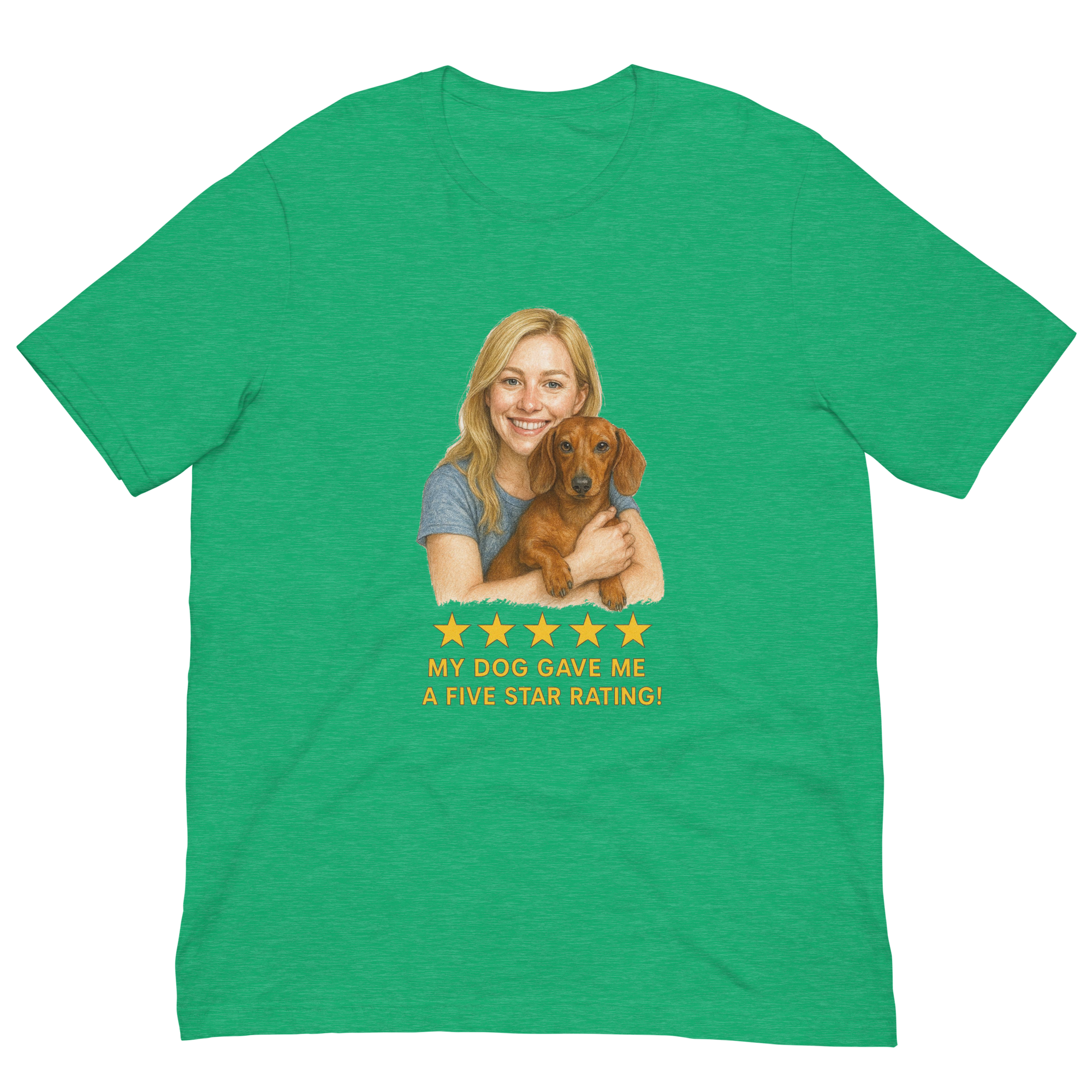 Blonde Woman with Dachshund graphic tee - heather kelly