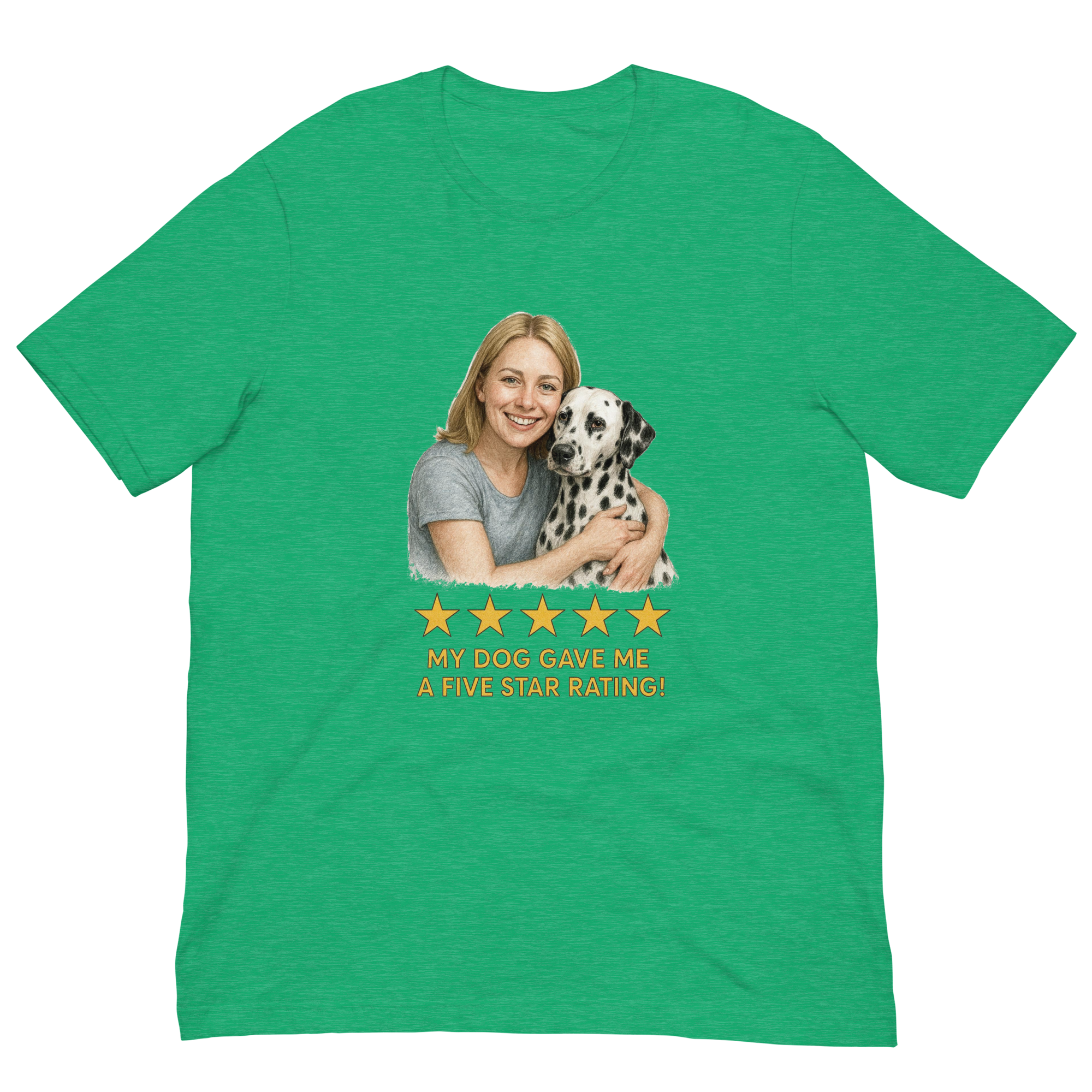 Blonde Woman with Dalmatian graphic tee - heather kelly
