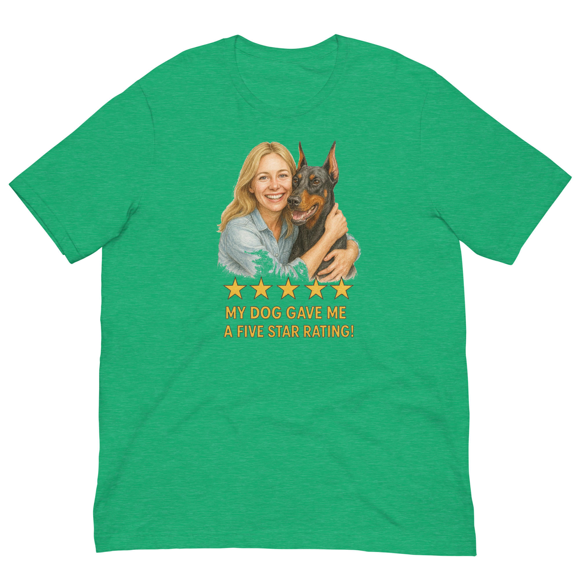 Blonde Woman with Doberman Pinscher graphic tee - heather kelly