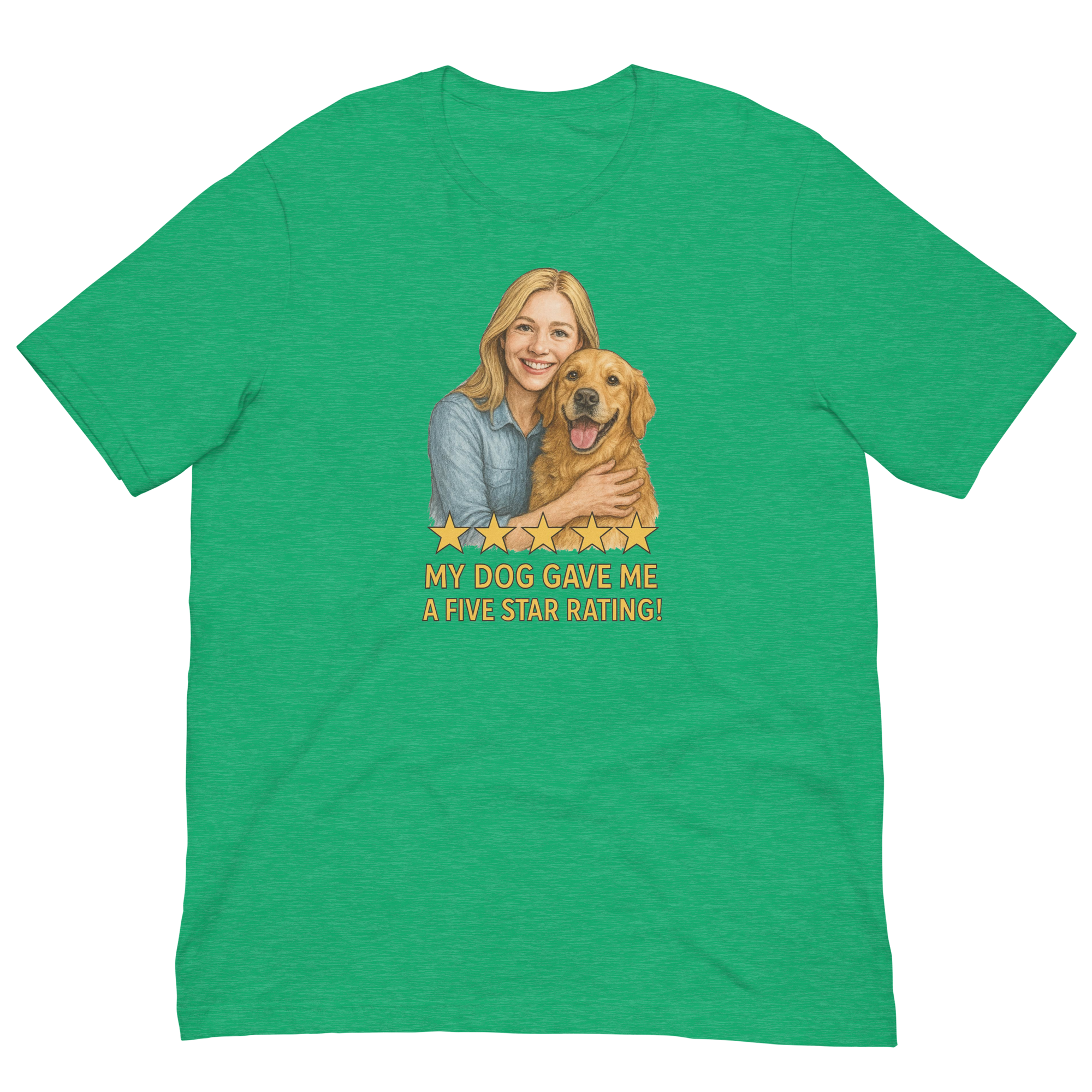 Blonde Woman with Golden Retriever graphic tee - heather kelly
