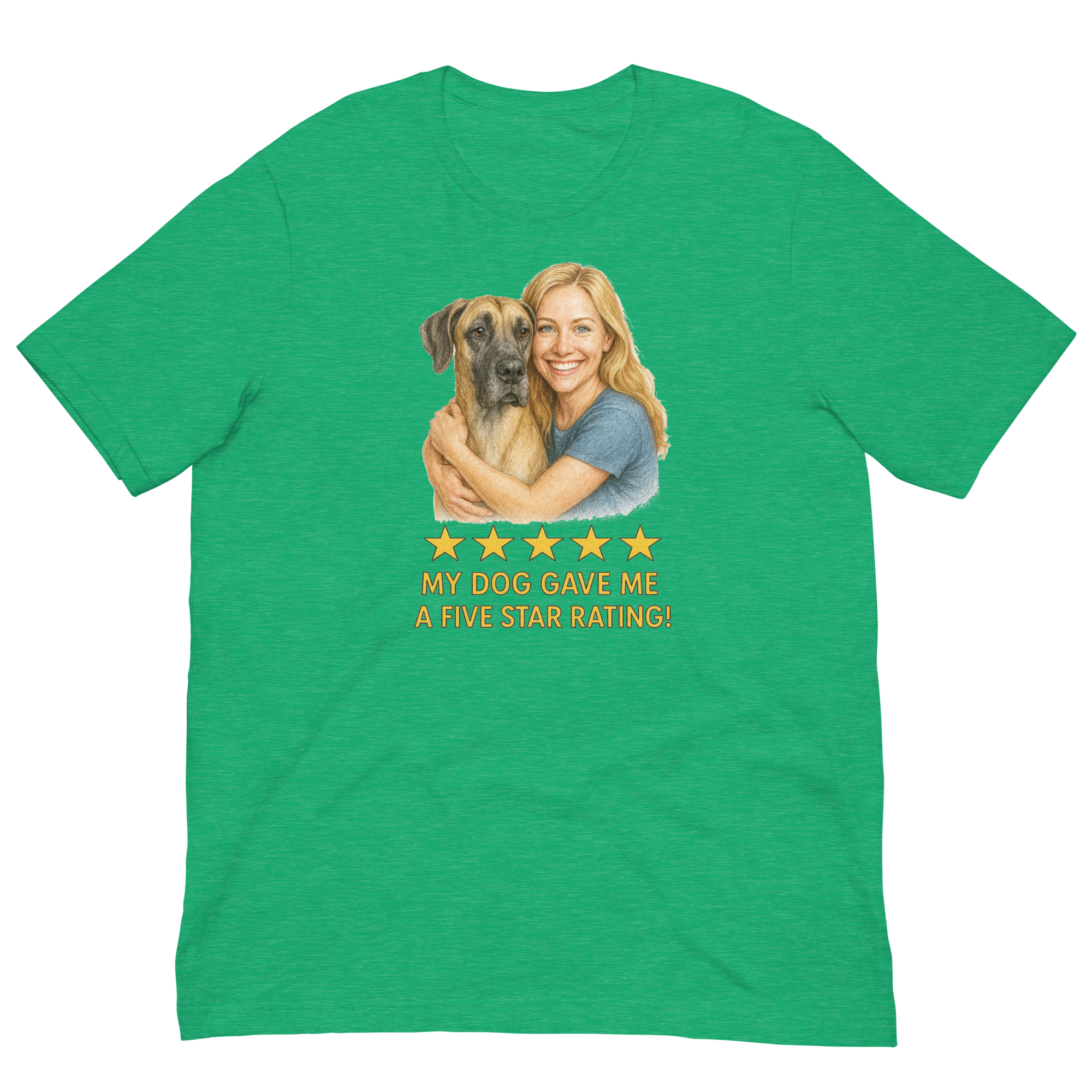 Blonde Woman with Great Dane graphic tee - heather kelly