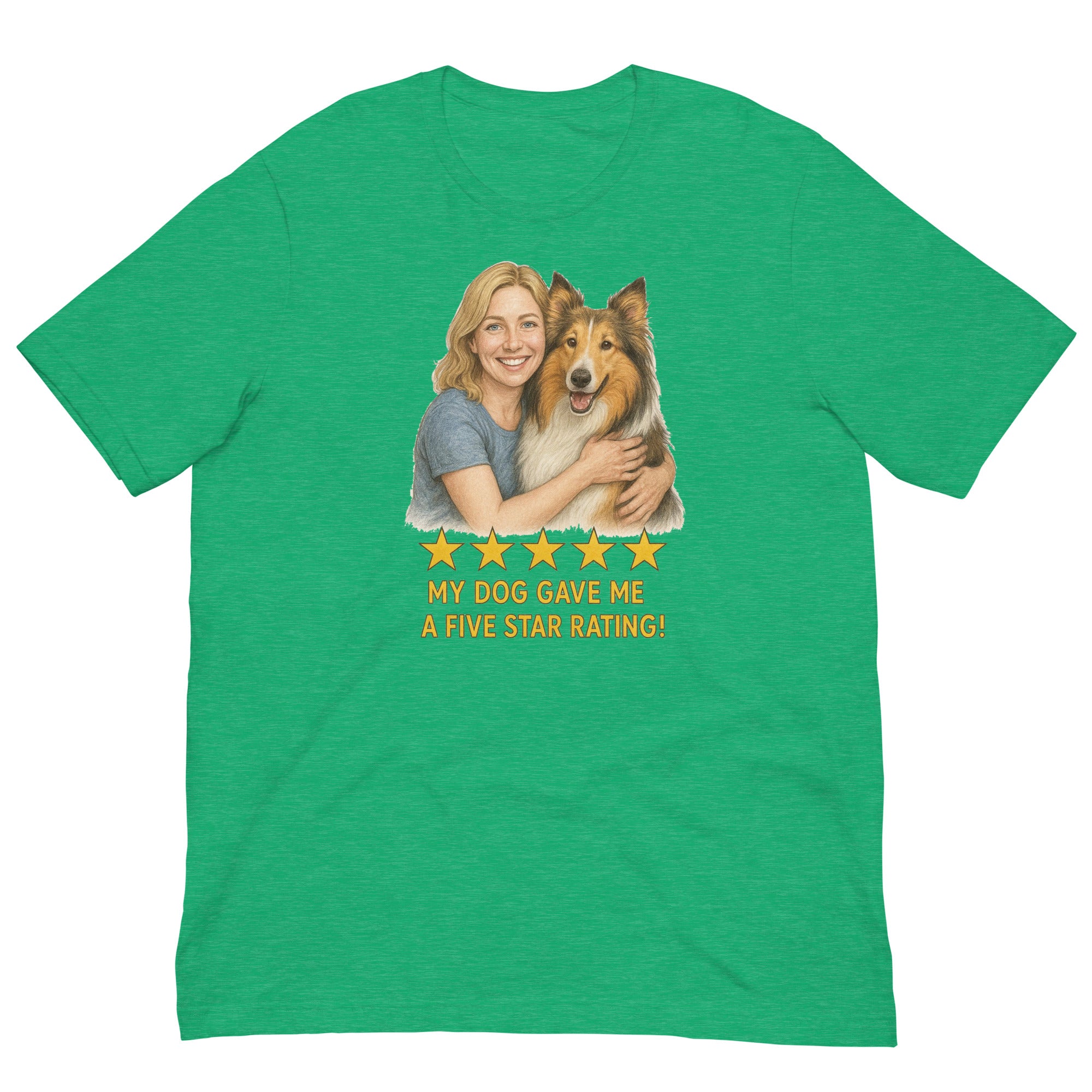 Blonde Woman with Collie graphic tee - heather kelly