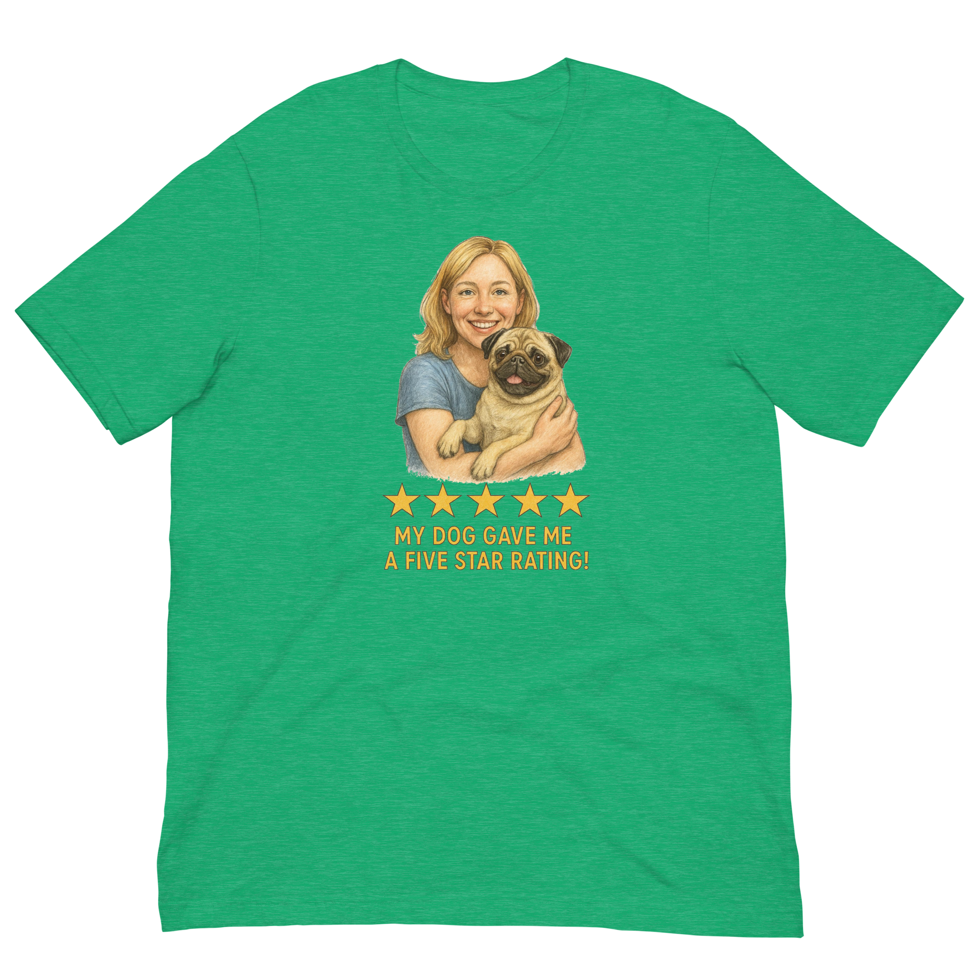 Blonde Woman with Pug graphic tee - heather kelly
