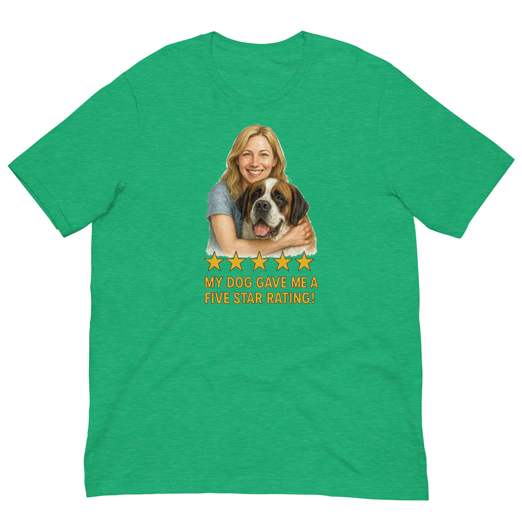 Blonde Woman with Saint Bernard graphic tee - heather kelly