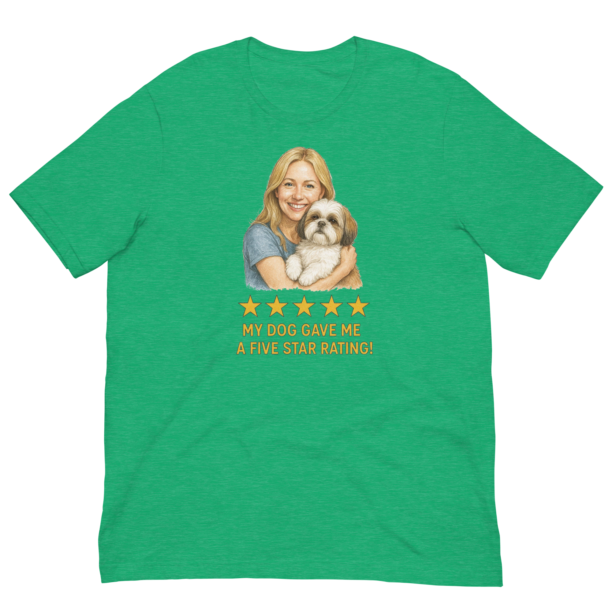 Blonde Woman with Shih Tzu graphic tee - heather kelly