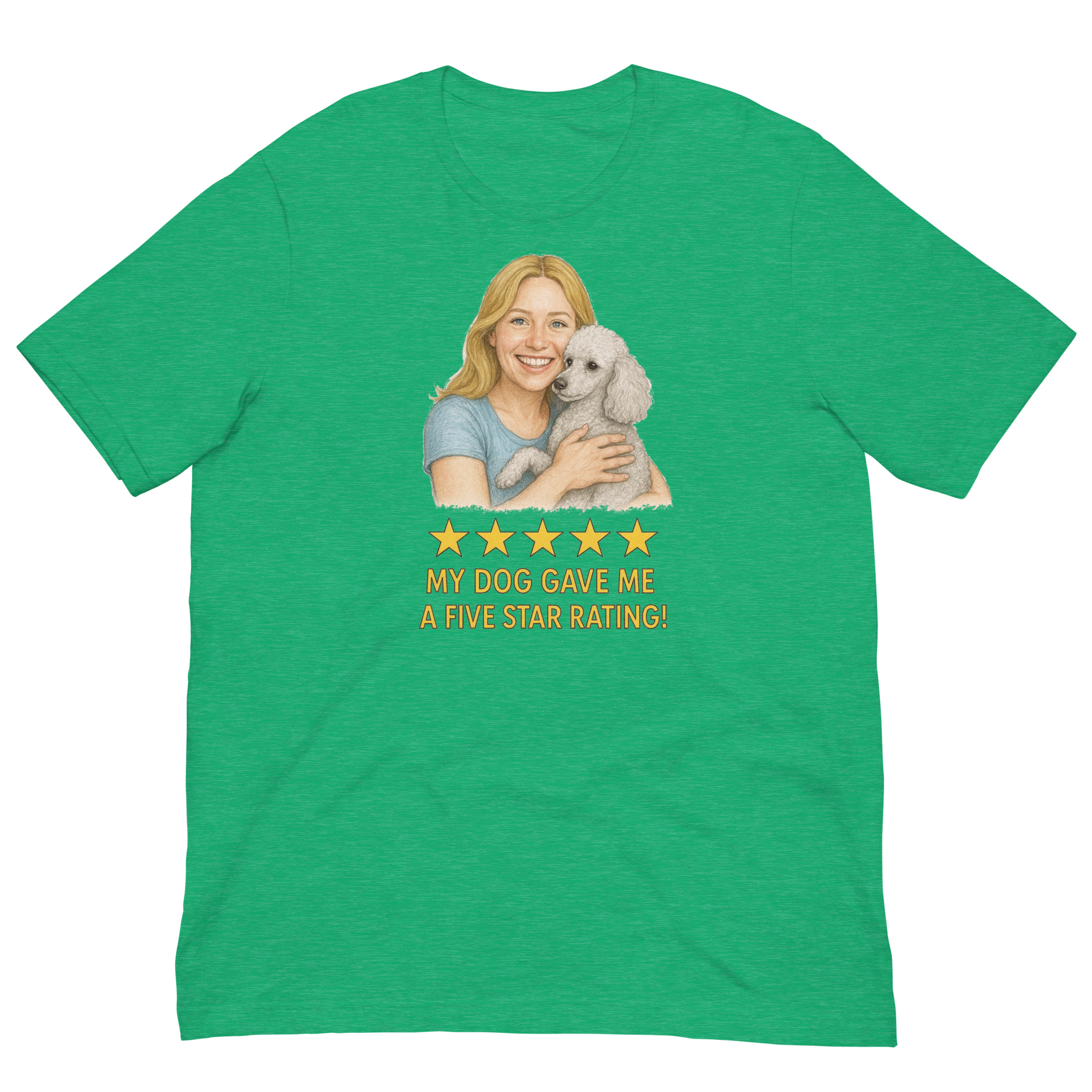 Blonde Woman with White Poodle graphic tee - heather kelly