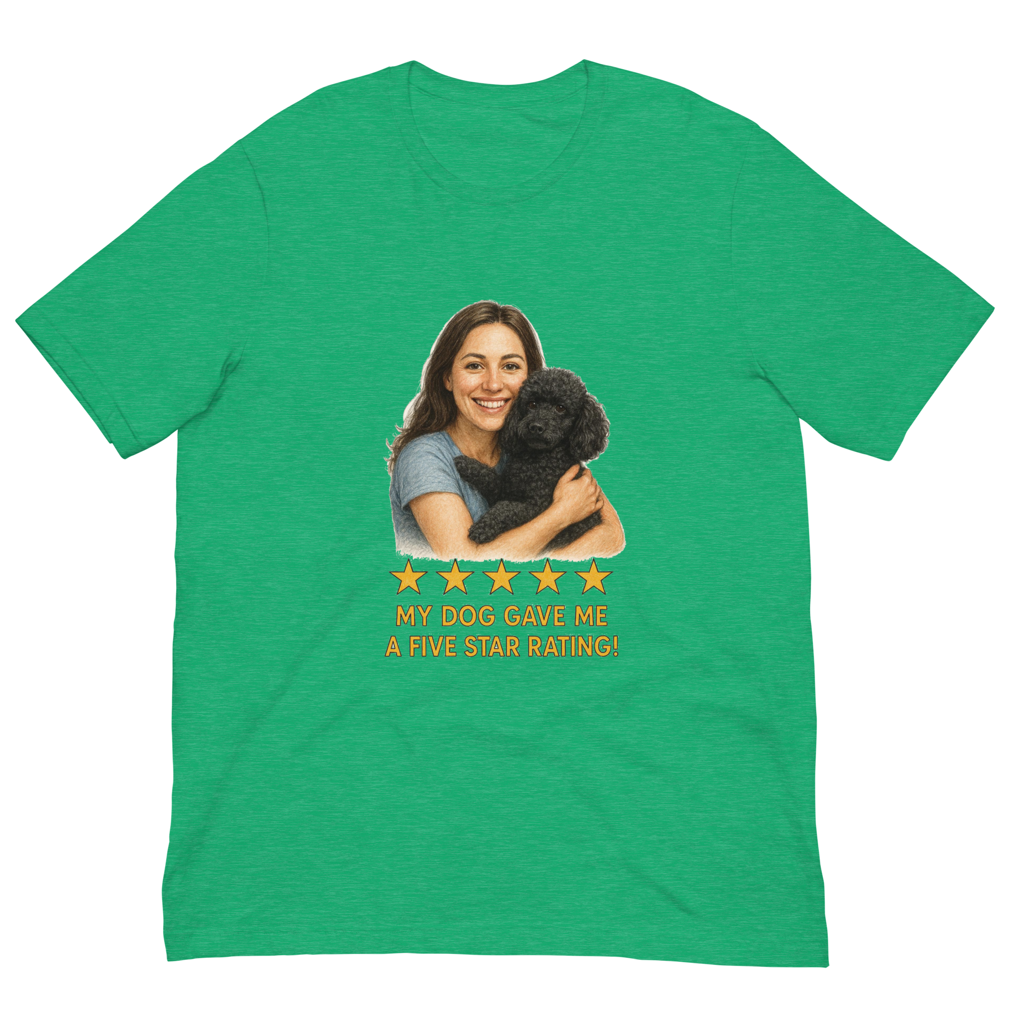 Brunette Woman with Black Poodle graphic tee - heather kelly