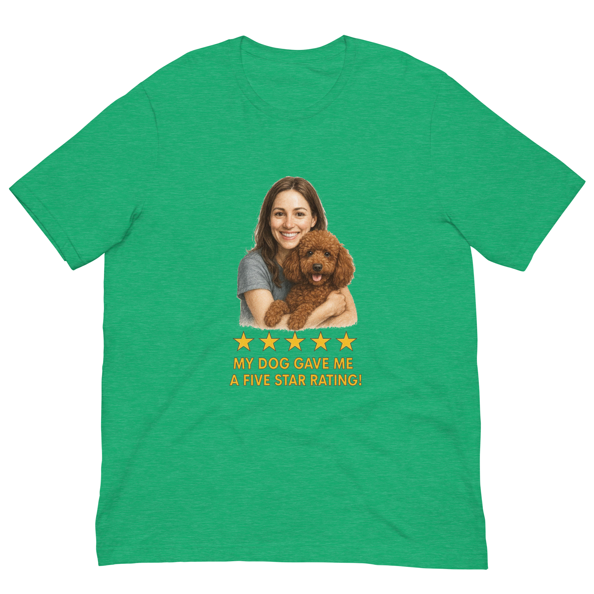 Brunette Woman with Brown Poodle graphic tee - heather kelly