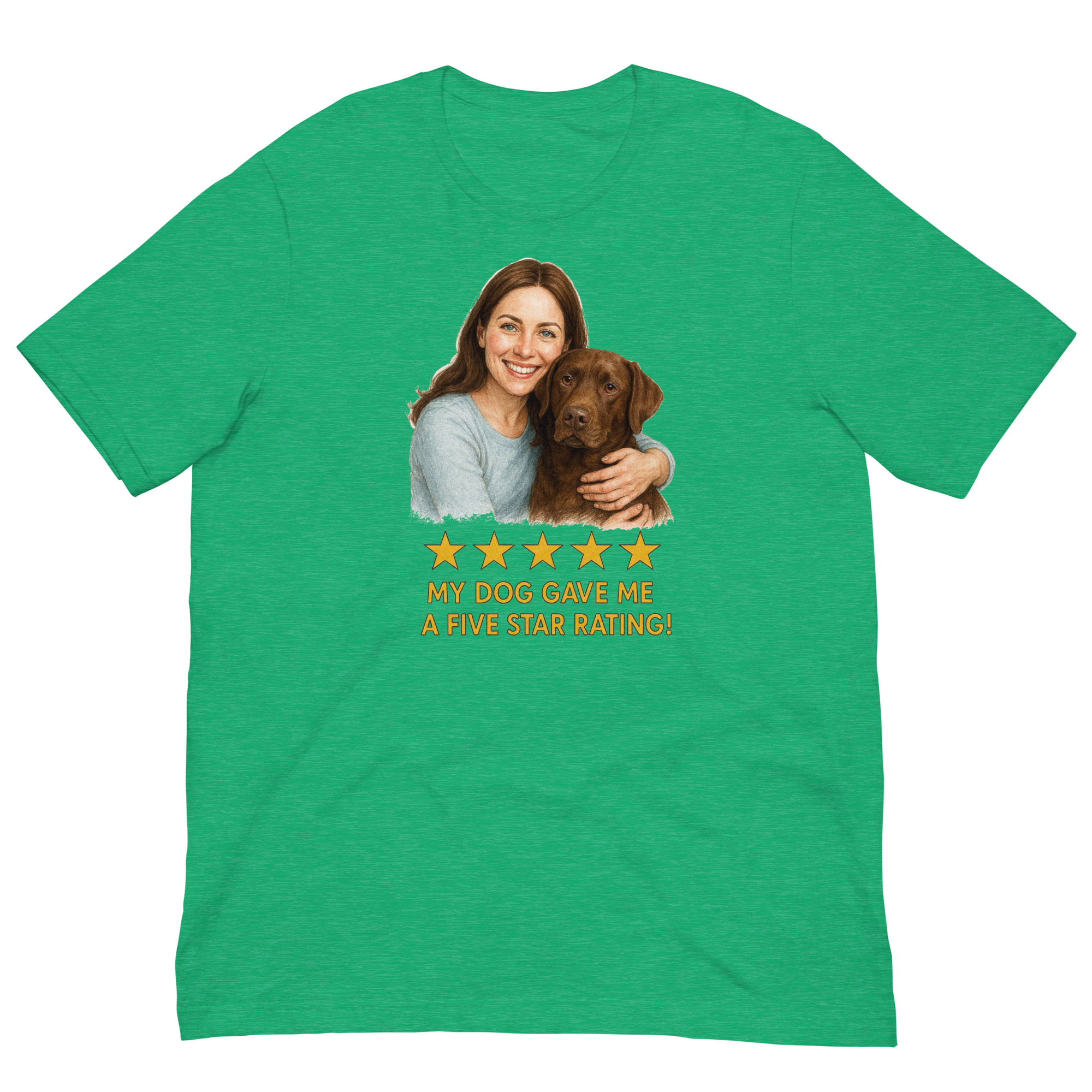 Brunette Woman with Chocolate Labrador graphic tee - heather kelly
