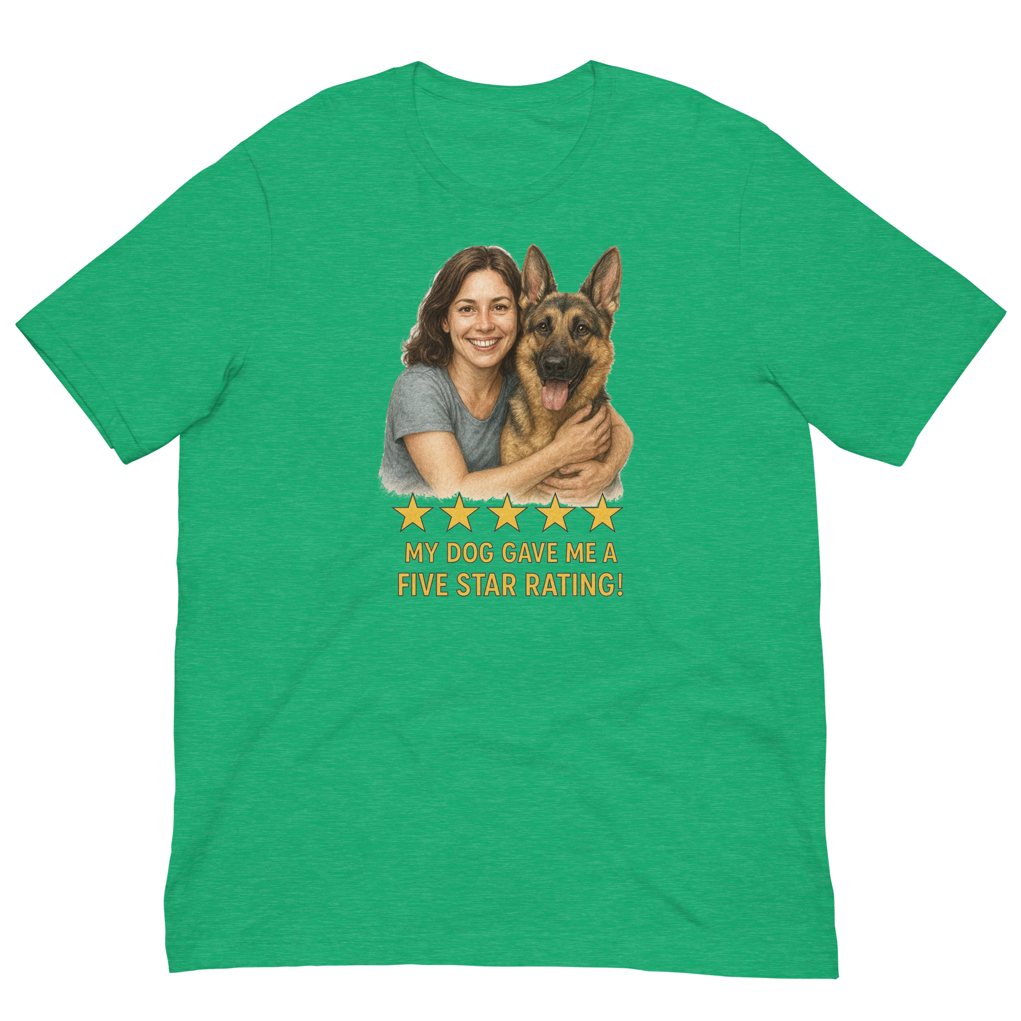 Brunette Woman with German Shepherd graphic tee - heather kelly