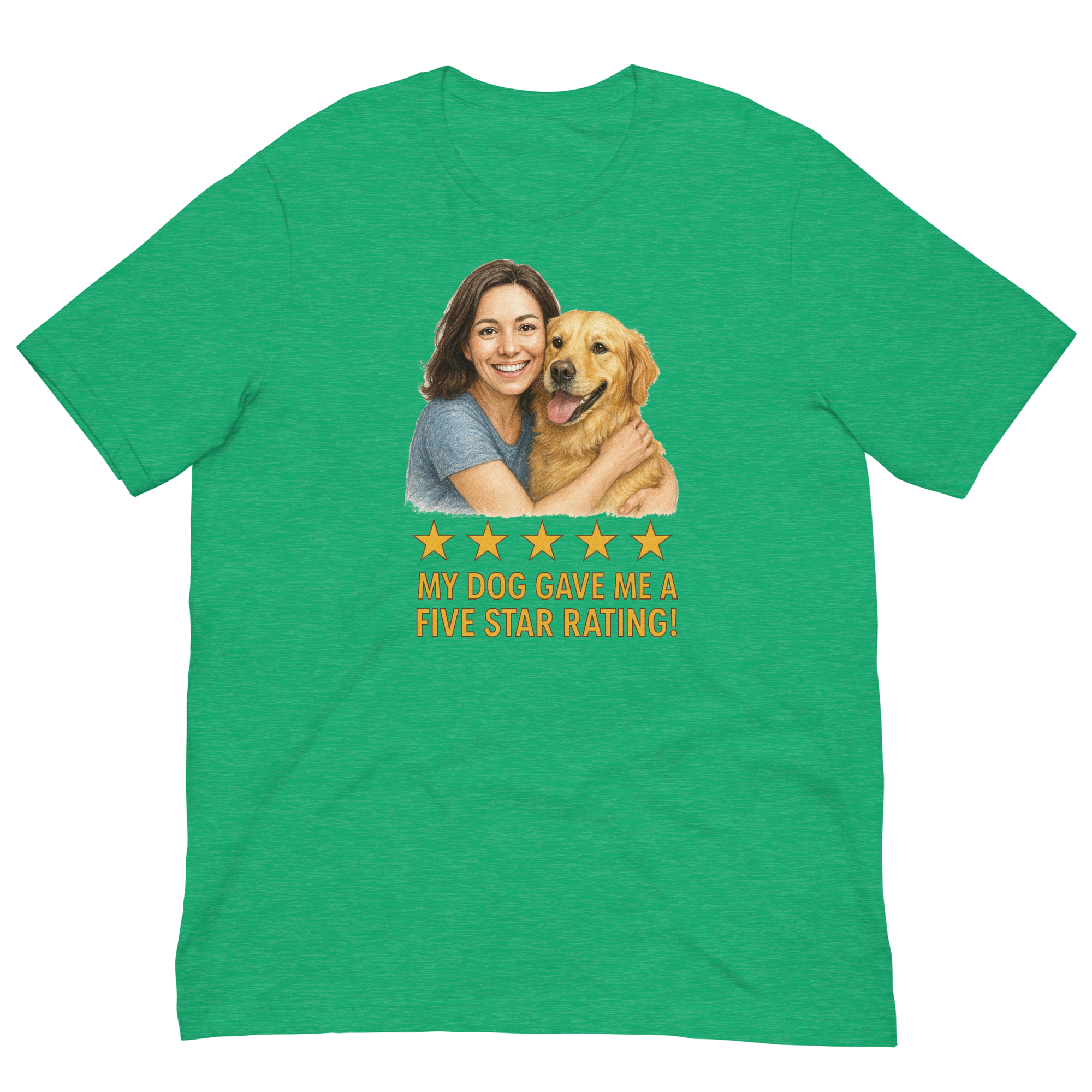 Brunette Woman with Golden Retriever graphic tee - heather kelly
