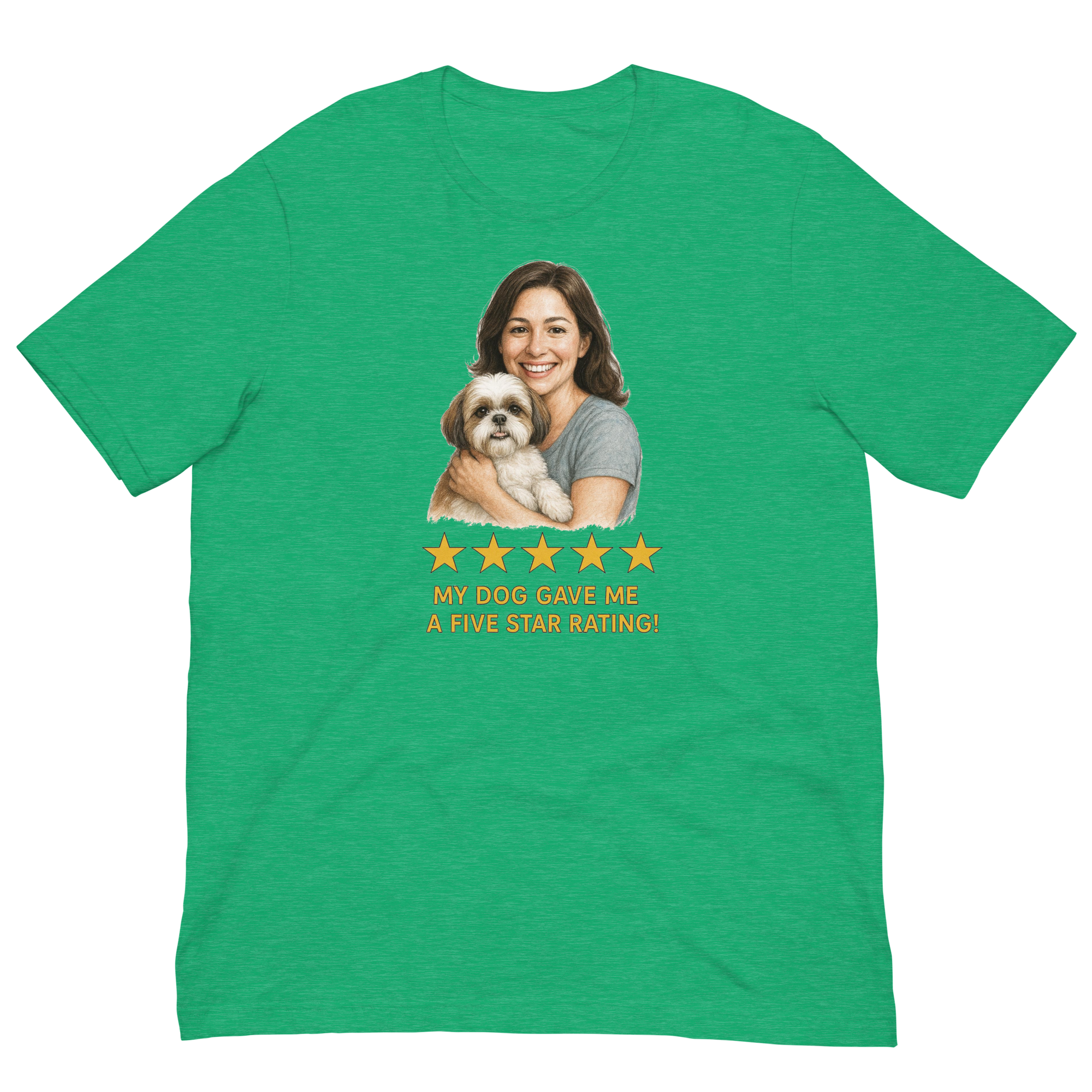 Brunette Woman with Shih Tzu graphic tee - heather kelly