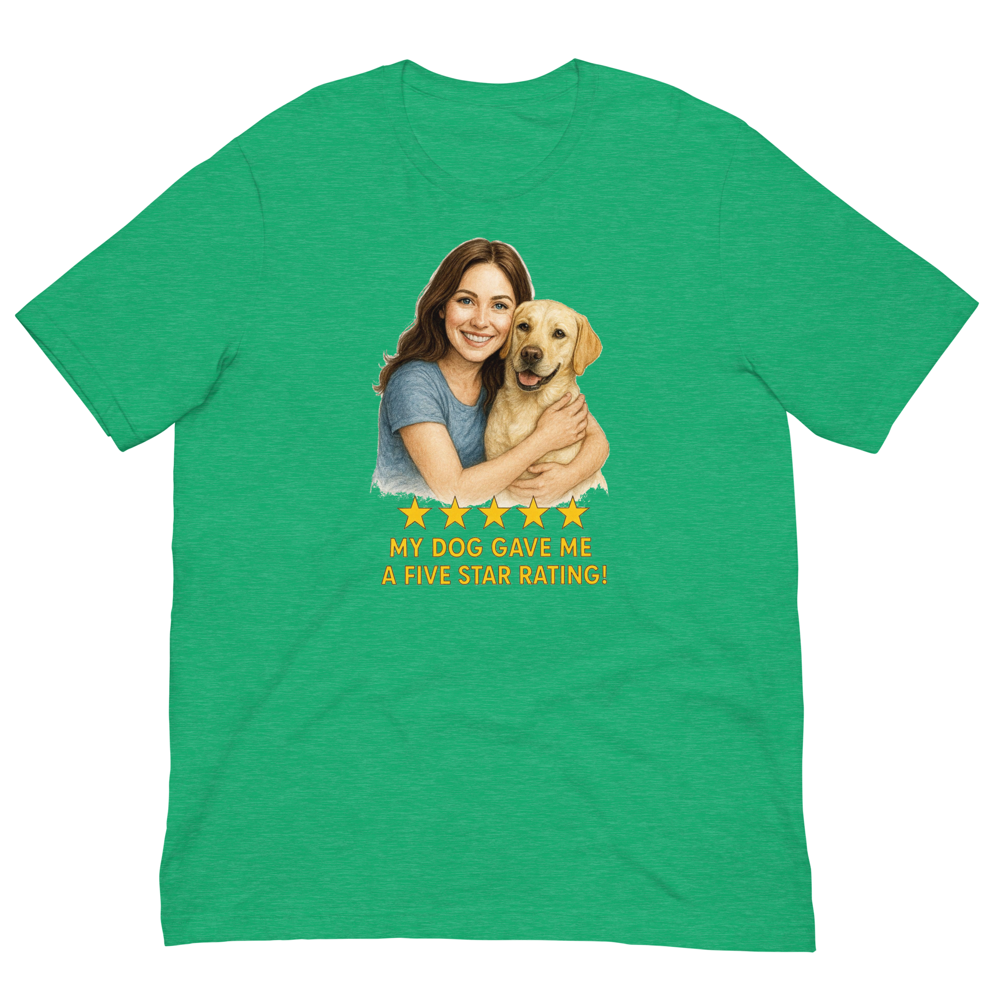 Brunette Woman with Yellow Labrador graphic tee - heather kelly